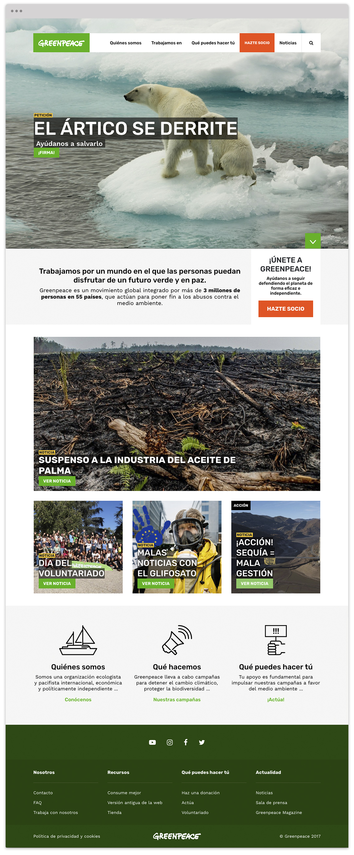 Greenpeace Spain website  Screenshot 1