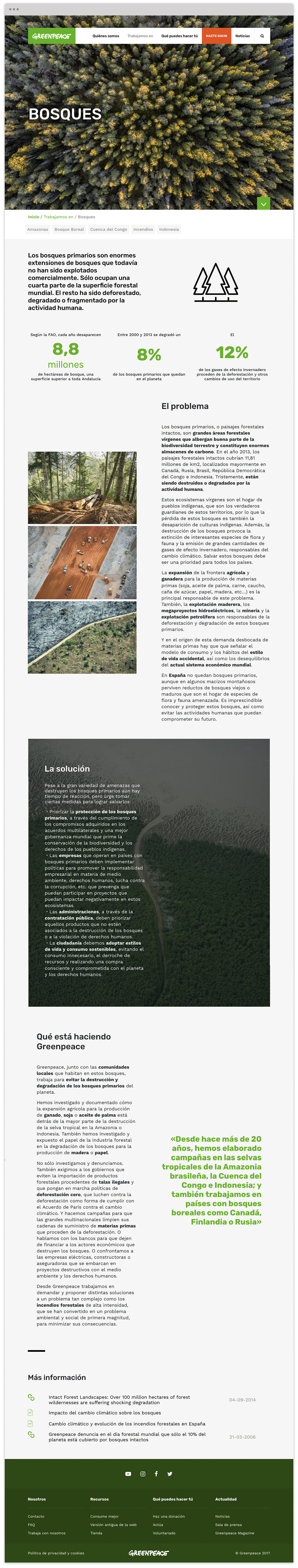 Greenpeace Spain website  Screenshot 3